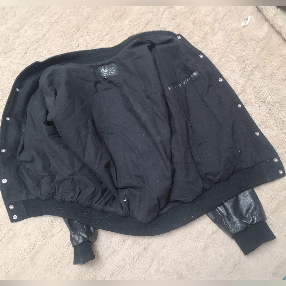 Jose Cuervo Varsity Vintage Black Leather Sleeve Jacket, Made In USA - Picture 8 of 8